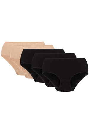 Vivisence 4001 5-pack Majtki figi, be�owy/be�owy/czarny/czarny/czarny