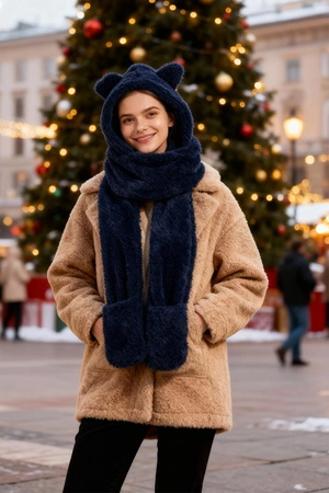 Vivisence 70107 Nakrycie głowy kaptur, granatowy