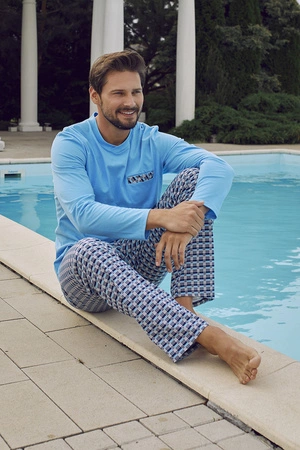 Italian Fashion Jaromir dł.r. dł.sp. Nocna piżama, niebieski/druk