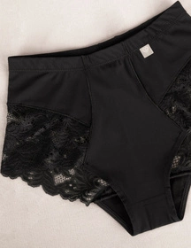 Wol-Bar Diamond 3506 Majtki wysokie figi, czarny