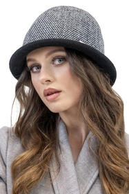 Vivisence 7044 Nakrycie głowy kapelusz, czarna pepitka