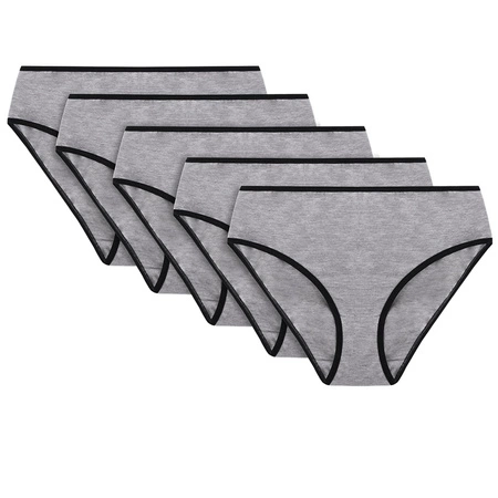 Vivisence 4016 5-pack Majtki figi, gumka czarna: szary