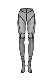 Obsessive Crotchless Tights S123 Wyrób pończoszniczy rajstopy, czarny