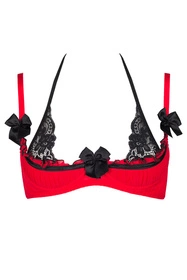 Axami V-6561 Rot Biustonosz półbiustonosz, czerwono-czarny