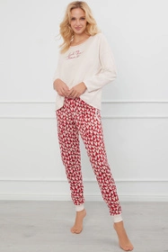 Italian Fashion Evora dł.r. dł.sp. Nocna piżama, ecru/druk