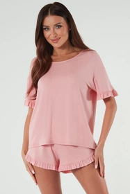 Italian Fashion Styl kr.r. kr.sp. Nocna piżama, pudrowy róż