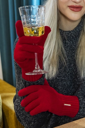 Vivisence 7202 Rękawiczki dzianinowe, czerwony