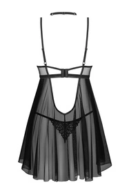 Obsessive Donarella babydoll Nocna komplet koszulka + stringi, black