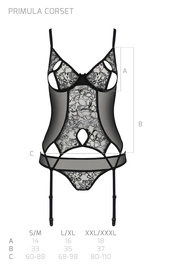 Passion Primula corset Gorset sexy, black