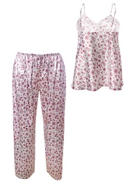 Dkaren DK-KI-013 Nocna komplet top + spodnie, ecru-wzór