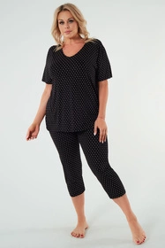 Italian Fashion Puntini kr.r. sp.3/4 Nocna piżama, druk/czarny