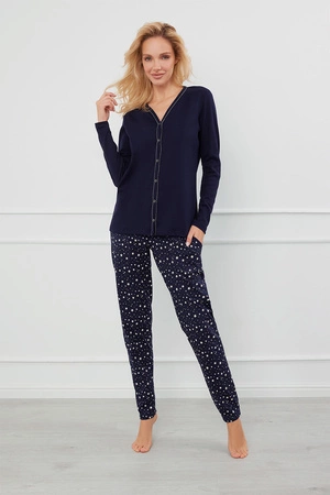 Italian Fashion Libra dł.r. dł.sp. Nocna piżama, granat/druk