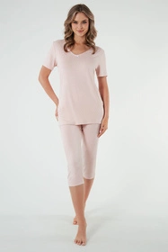 Italian Fashion Puntini kr.r. sp.3/4 Nocna piżama, druk/pudrowy róż