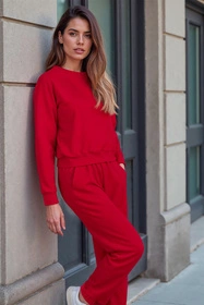 Vivisence 9204kmpl Komplet bluza+spodnie, czerwony