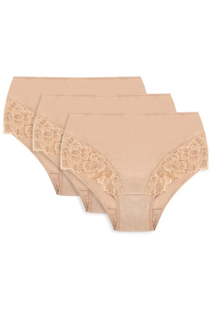 Vivisence 4008 3-pack Majtki wysokie figi, beżowy