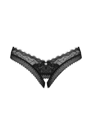 Obsessive Medilla crotchless thong Majtki stringi otwarte, czarny
