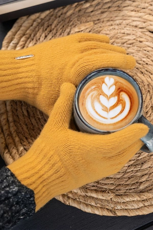 Vivisence 7201 Rękawiczki dzianinowe, miodowy