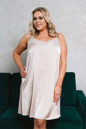 Italian Fashion Dotyk ws.r. krótka Nocna koszulka, beż