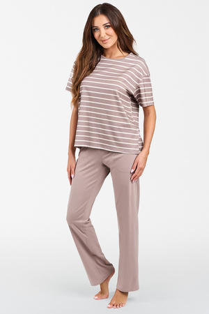 Italian Fashion Betty kr.r. d�.sp. Nocna pi�ama, druk/cappuccino