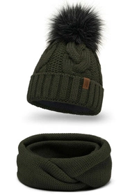 Vivisence 7014Kmpl Komplet czapka+komin, zielony