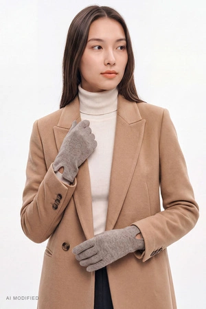 Vivisence 7213 Rękawiczki dzianinowe, beige