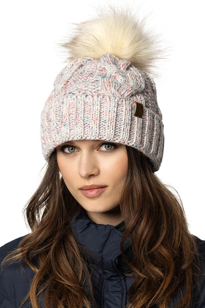 Vivisence 7014Kmpl Komplet czapka+komin, biały melanż