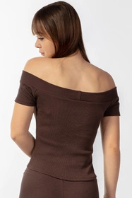 Dkaren Bayo-Kpl Komplet legginsy + bluzka, czekolada