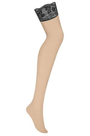 Obsessive Nutris stockings Wyrób pończoszniczy pończochy samonośne, beżowy