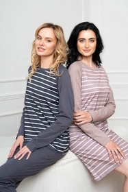 Italian Fashion Oda dł.r. Nocna koszula, druk/grafit