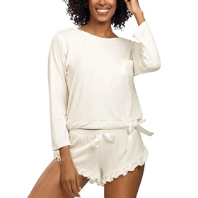 Dkaren Ronnie Nocna komplet koszulka + szorty, ecru