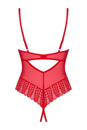 Obsessive Ingridia crotchless teddy Body sexy, czerwony