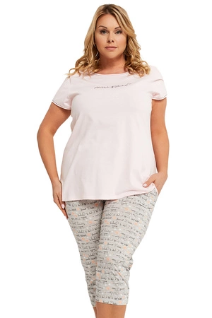 Italian Fashion Karla kr.r. sp.3/4 Nocna piżama, łosoś/druk