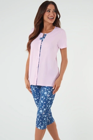 Italian Fashion Lady kr.r. sp.3/4 Nocna piżama, róż/druk