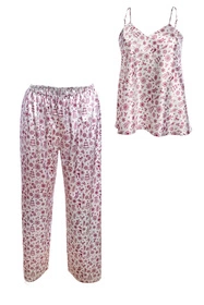 Dkaren DK-KI-013 Nocna komplet top + spodnie, ecru-wzór