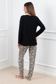 Italian Fashion Birma dł.r. dł.sp. Nocna piżama, czarny/druk