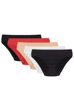 Vivisence 4003 5-pack Majtki figi, czarny/czerwony/beżowy/biały/granatowy