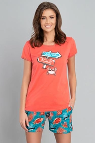 Italian Fashion Oceania kr.r. kr.sp. Nocna piżama, koral/druk