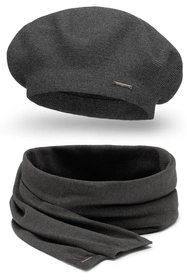 Vivisence 7005Kmpl Komplet beret+szalik, ciemnoszary