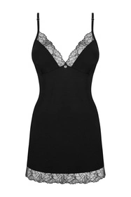 Obsessive Bella Rou chemise Nocna komplet koszulka + stringi, czarny