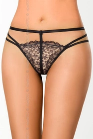 Axami V-7888 Marshmallow Majtki stringi, czarno-beżowy