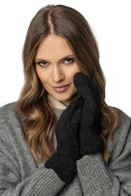 Vivisence 7205 Rękawiczki dzianinowe z 1 palcem, czarny