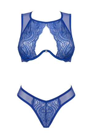 Obsessive Giselia set Nocna komplet biustonosz + figi, niebieski