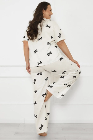 Italian Fashion Figaro kr.r. dł.sp. Nocna piżama, druk/biały