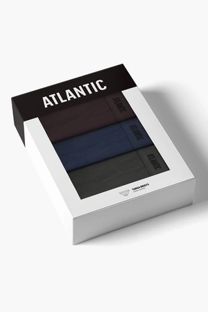 Atlantic 3MP-1576 3-pack Majtki slipy, brąz/indygo/khaki