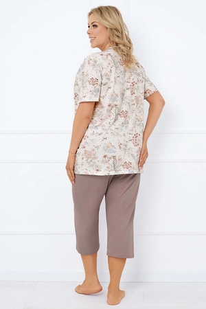 Italian Fashion Ermida kr.r. sp.3/4 Nocna piżama, druk/cappuccino