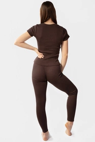 Dkaren Halima-Kpl Komplet legginsy + bluzka, czekolada