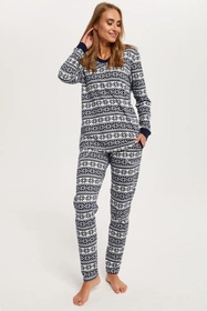Italian Fashion Alaska dł.r. dł.sp. Nocna piżama, druk/granat