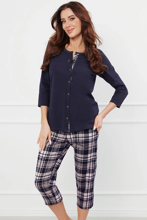 Italian Fashion Dona r.3/4 sp.3/4 Nocna piżama, granat/druk