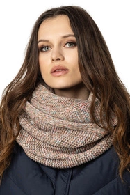 Vivisence 7014Kmpl Komplet czapka+komin, brązowy melanż