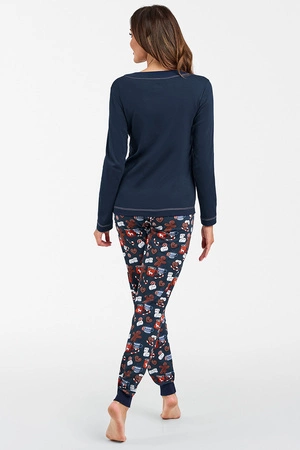 Italian Fashion Makala dł.r. dł.sp. Nocna piżama, granat/druk